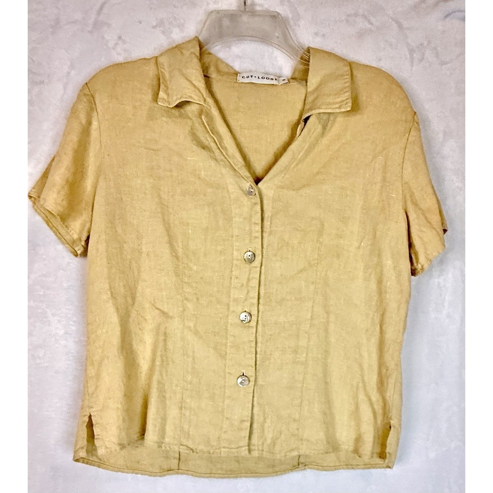 Cut Loose Linen Set S Yellow Midi Skirt Top Coastal Resort Outfit Lagenlook - Picture 13 of 16